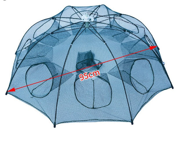 Fishing umbrella with measurement label on a white background