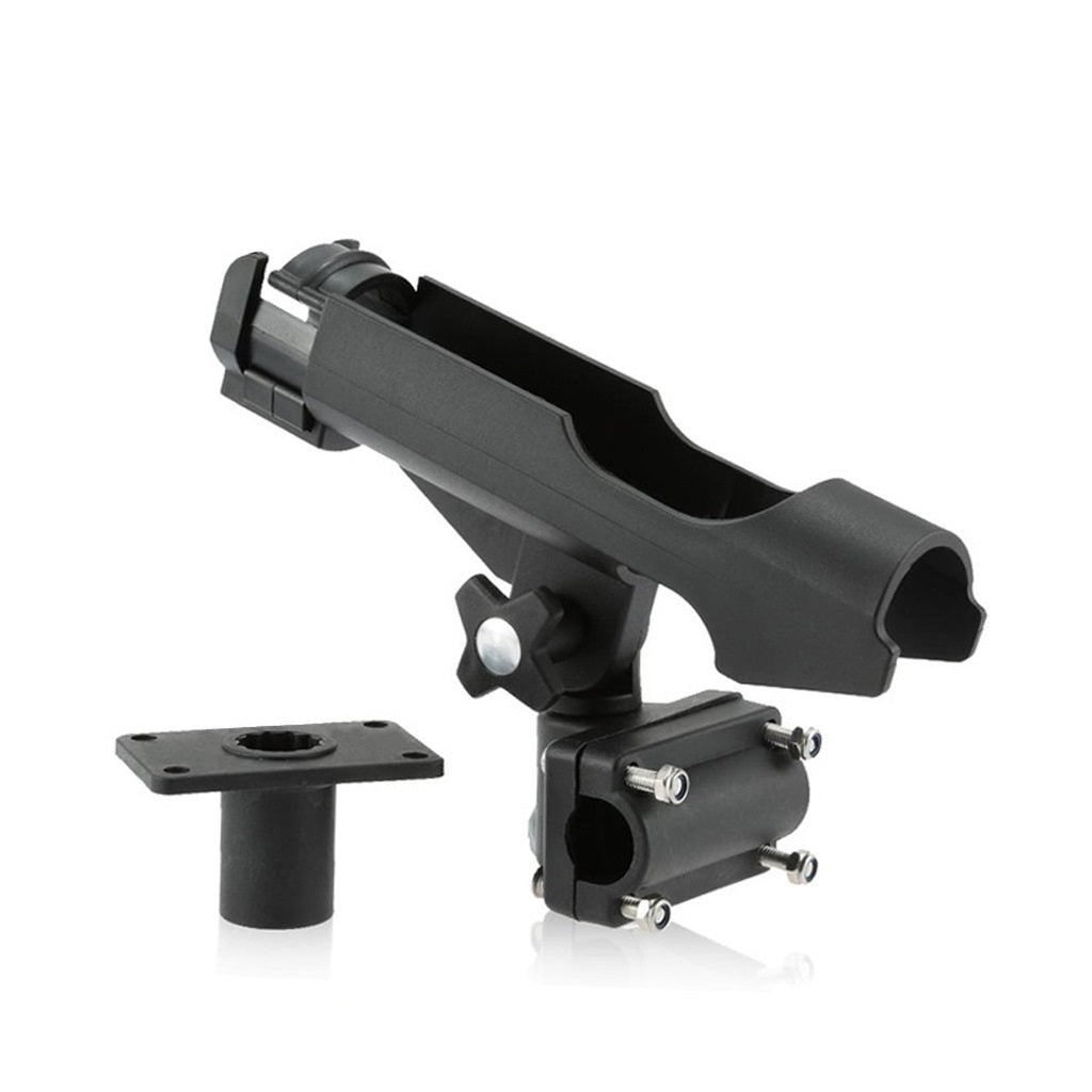 Adjustable fishing rod holder with mounting bracket and base - compatible accessory for automatic hook setter system, perfect for Qatar fishing setups