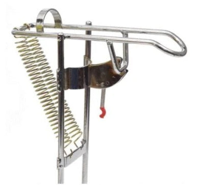 Automatic fishing hook setter with spring mechanism and trigger system - steel construction for Qatar beach fishing and Gulf waters, hands-free auto strike device

